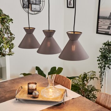 Pliche Lampadario a sospensione Nero, 3-Luci
