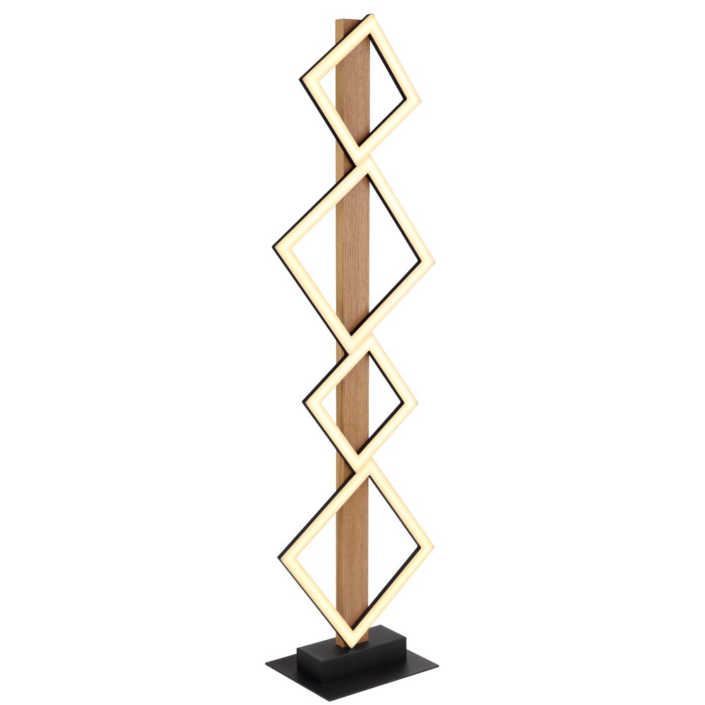Globo DUSTIN Lampada da terra LED Legno scuro, Nero, 1-Luce main product photo