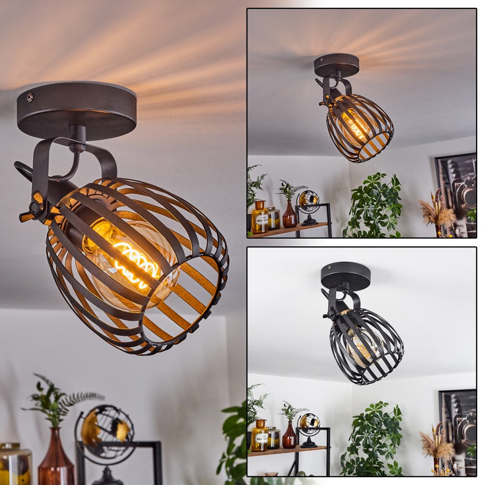 Pocho Plafoniera Ottone, Nero, 1-Luce main product photo