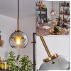 Koyoto Lampadario a sospensione Vetro 15 cm Oro, Nero, 1-Luce