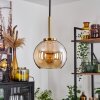 Koyoto Lampadario a sospensione Vetro 15 cm Oro, Nero, 1-Luce