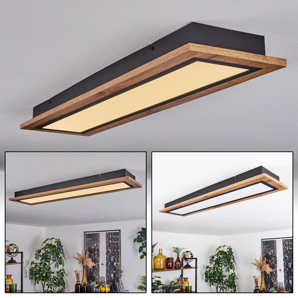 Salmi Plafoniera LED Aspetto del legno, 1-Luce main product photo