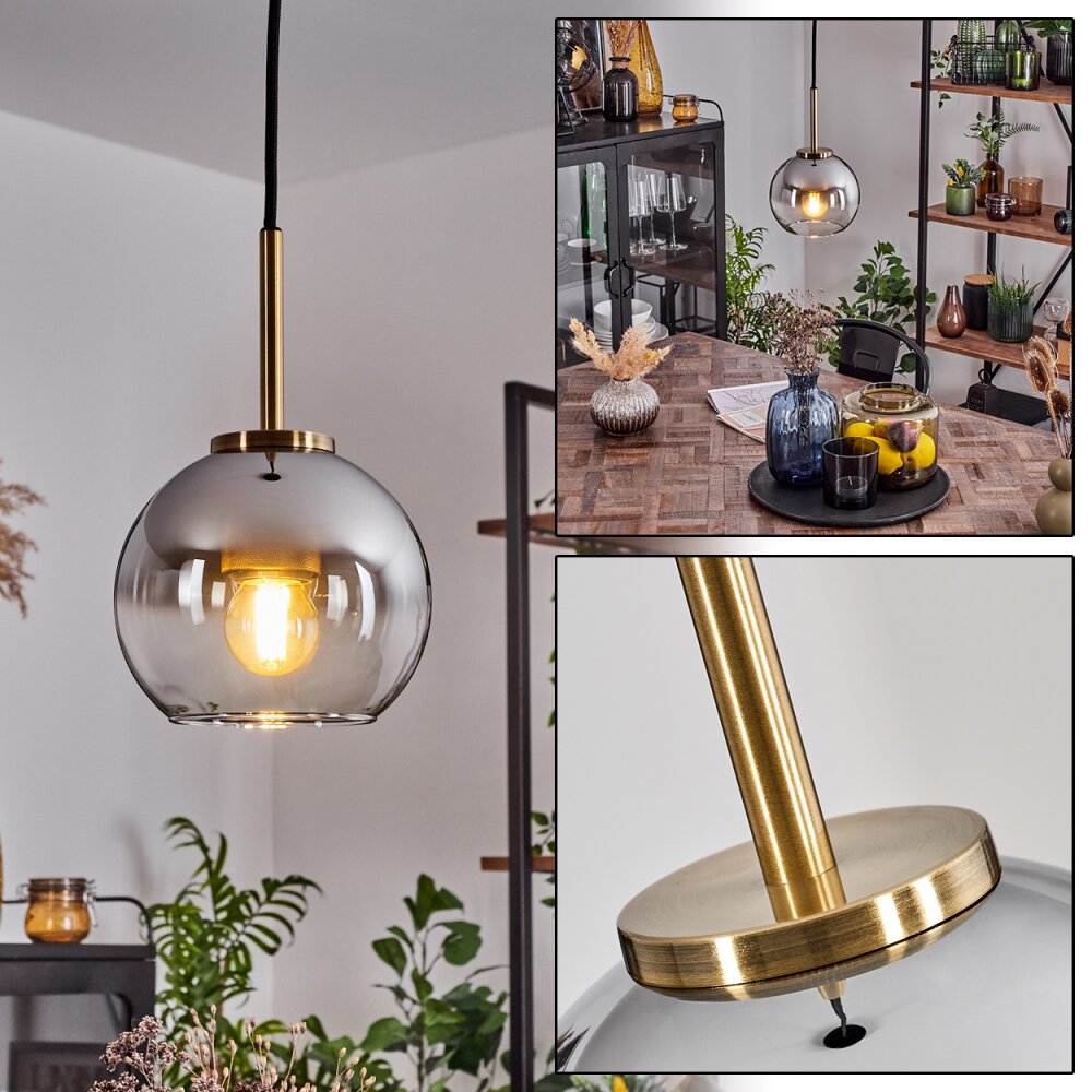 Koyoto Lampadario a sospensione Vetro 15 cm Ottone antico, 1-Luce main product photo