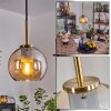 Koyoto Lampadario a sospensione Vetro 15 cm Ottone antico, 1-Luce