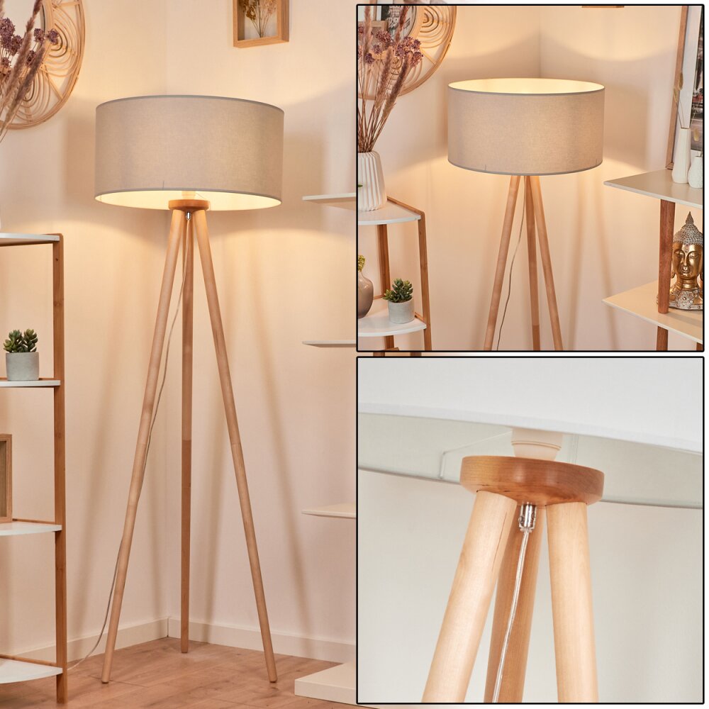 Saladillo Lampada da terra Legno chiaro, Bianco, 1-Luce main product photo