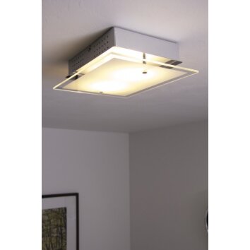 Honsel LAPO Plafoniera LED Cromo, Bianco