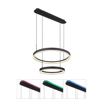 Globo AUGUSTO Lampadario a sospensione LED Oro, Nero, 2-Luci, Telecomando, Cambia colore