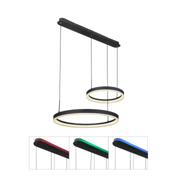 Globo AUGUSTO Lampadario a sospensione LED Oro, Nero, 2-Luci, Telecomando, Cambia colore