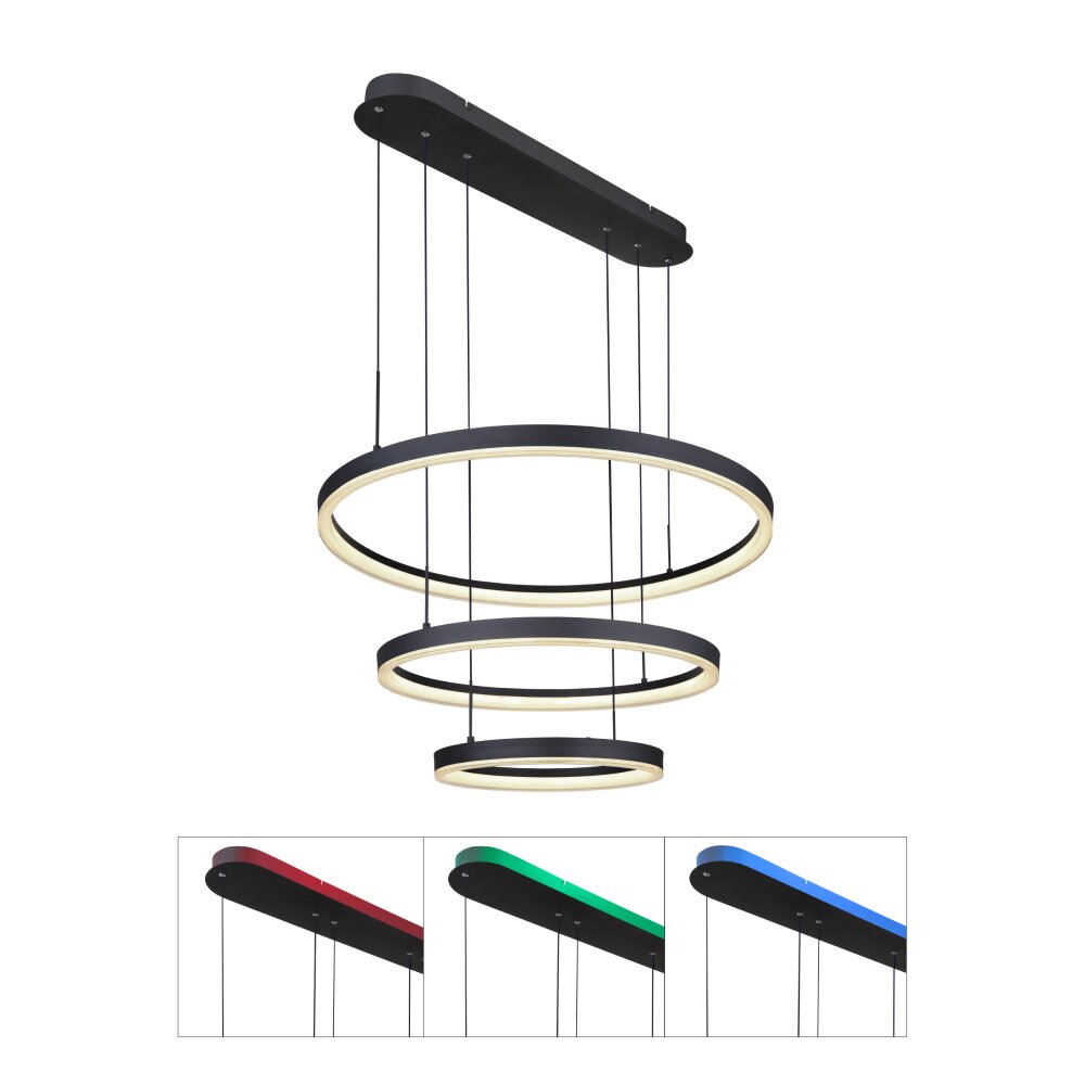Globo AUGUSTO Lampadario a sospensione LED Oro, Nero, 2-Luci, Telecomando, Cambia colore main product photo