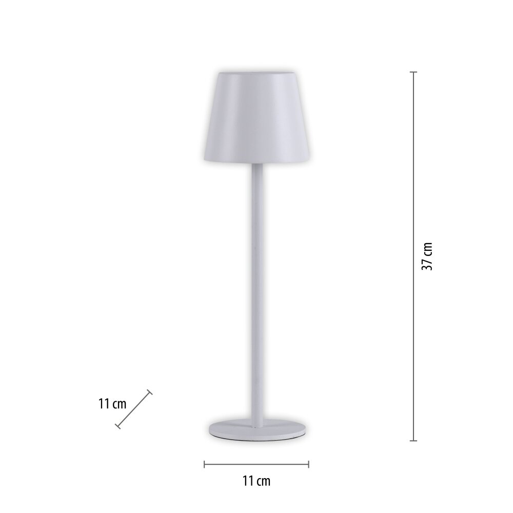 Leuchten-Direkt EURIA Lampada da tavolo LED Bianco, 1-Luce