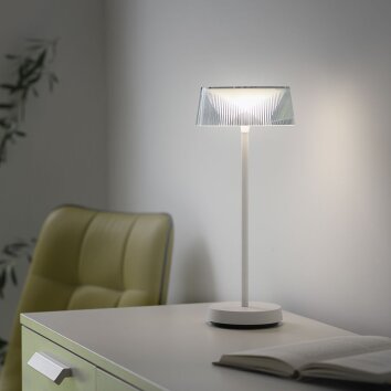 Leuchten-Direkt DORA Lampada da tavolo LED Bianco, 1-Luce