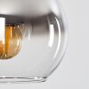 Koyoto Lampadario a sospensione Vetro 15 cm Acciaio inox, Nero, 1-Luce