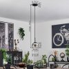 Koyoto Lampadario a sospensione Vetro 15 cm Acciaio inox, Nero, 1-Luce