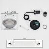 Koyoto Lampadario a sospensione Vetro 15 cm Acciaio inox, Nero, 1-Luce