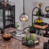Koyoto Lampadario a sospensione Vetro 15 cm Acciaio inox, Nero, 1-Luce
