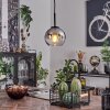 Koyoto Lampadario a sospensione Vetro 15 cm Acciaio inox, Nero, 1-Luce