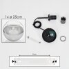 Koyoto Lampadario a sospensione Vetro 25 cm Acciaio inox, Nero, 1-Luce