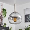 Koyoto Lampadario a sospensione Vetro 15 cm Nero, Argento, 1-Luce