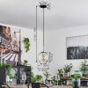 Koyoto Lampadario a sospensione Vetro 20 cm Nero, Argento, 1-Luce