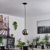 Koyoto Lampadario a sospensione Vetro 20 cm Nero, Argento, 1-Luce