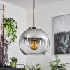 Koyoto Lampadario a sospensione Vetro 15 cm Nero, Argento, 1-Luce