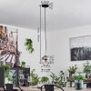 Koyoto Lampadario a sospensione Vetro 15 cm Nero, Argento, 1-Luce