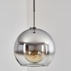 Koyoto Lampadario a sospensione Vetro 25 cm Nero, Argento, 1-Luce