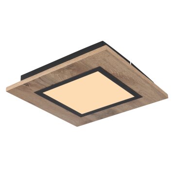 Globo LEA Plafoniera LED Aspetto del legno, Nero, 1-Luce