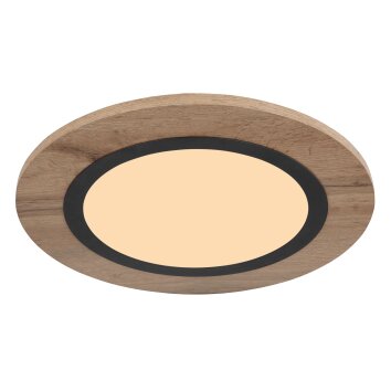 Globo LEA Plafoniera LED Aspetto del legno, Nero, 1-Luce