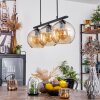 Koyoto Lampada a Sospensione Vetro 20 cm Ambrato, 3-Luci