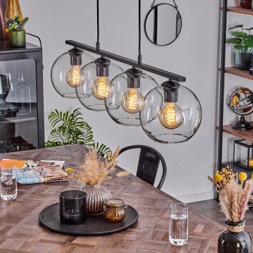 Koyoto Lampada a Sospensione Vetro 20 cm Chiaro, 4-Luci