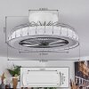 Burmeister ventilatore da soffitto LED Bianco, 1-Luce, Telecomando