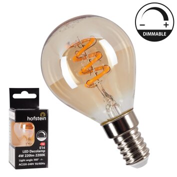 E14 LED 4 Watt 2200 Kelvin 220 Lumen Ambrato, 1-Luce