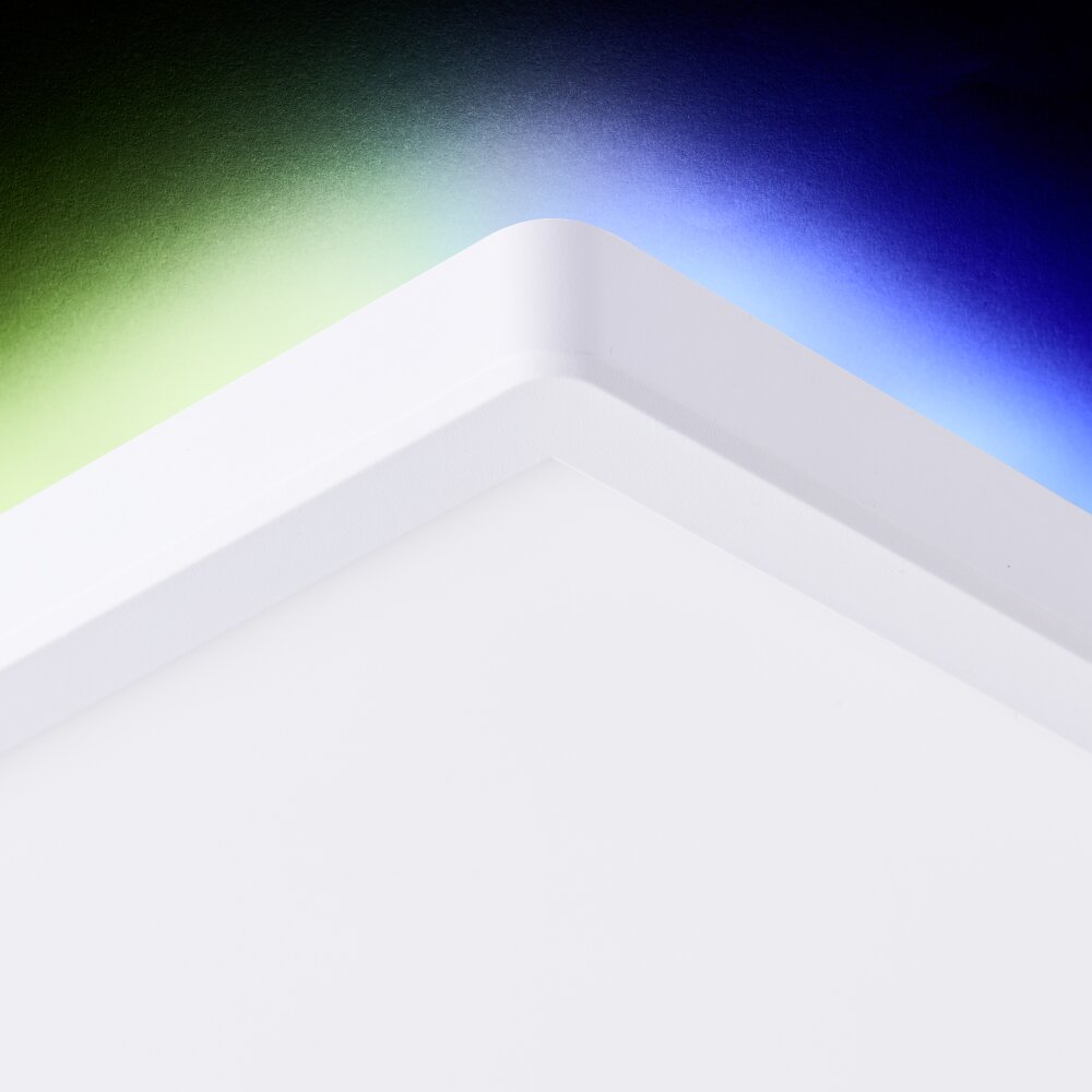 Brilliant Saltery Plafoniera Bianco, 1-Luce, Telecomando, Cambia colore