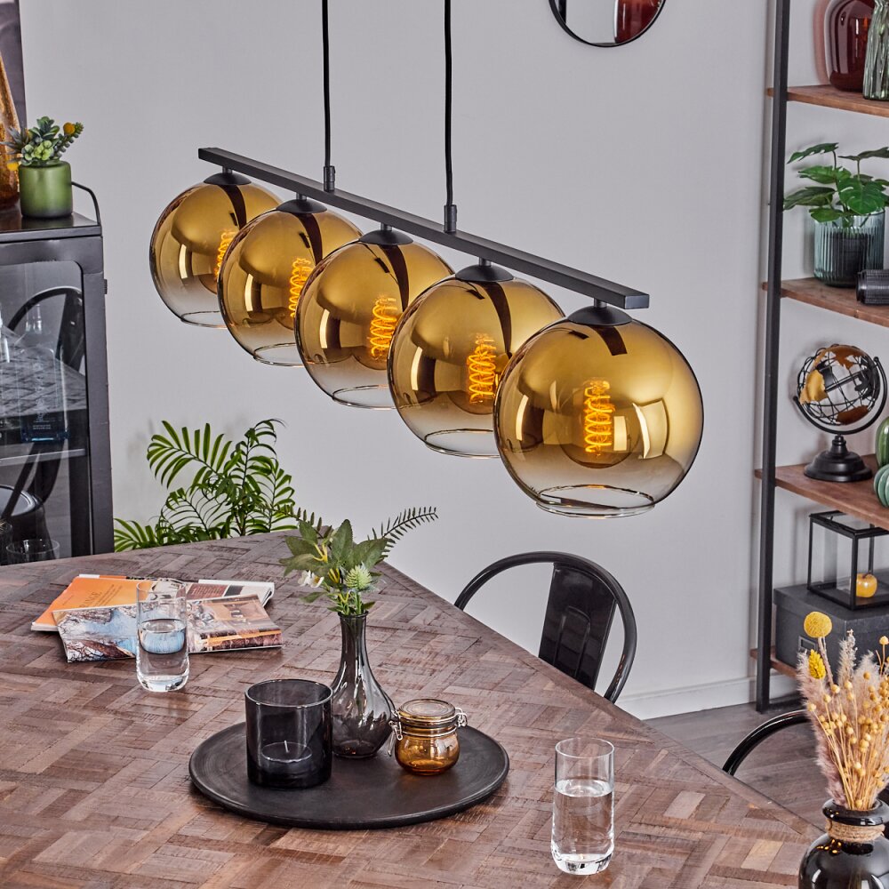 Koyoto Lampada a Sospensione Vetro 20 cm Oro, Chiaro, 5-Luci main product photo