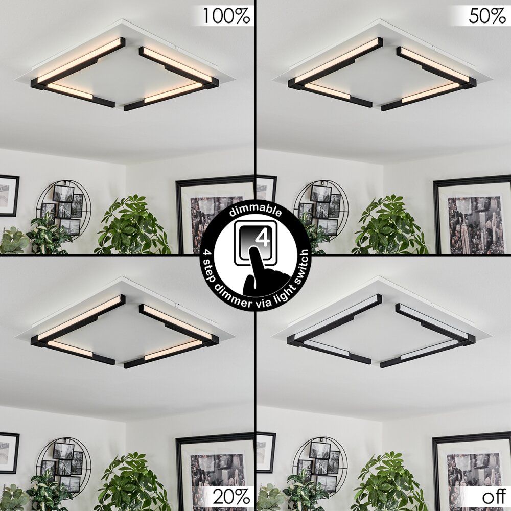 Leroux Plafoniera LED Bianco, 1-Luce