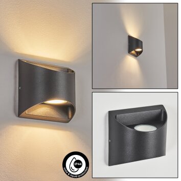 Suriyaco Applique da esterno LED Nero, 2-Luci