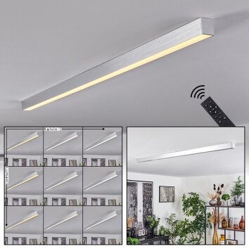 Dubuisson Plafoniera LED Alluminio, 1-Luce, Telecomando