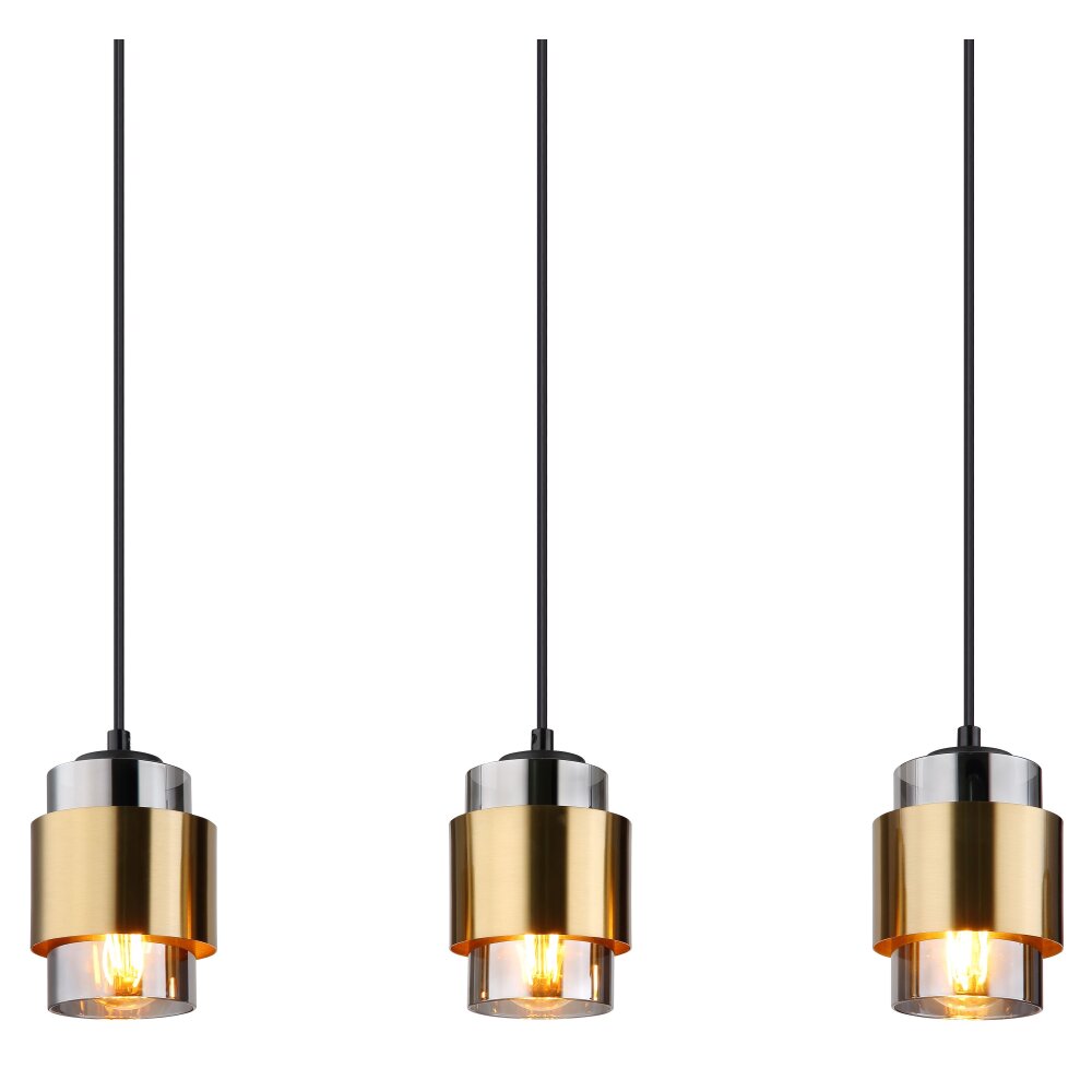 Globo MILLEY Lampadario a sospensione Ottone, Nero, 5-Luci