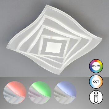 Fischer & Honsel Hero Plafoniera LED Bianco, 1-Luce, Telecomando, Cambia colore