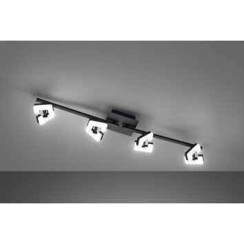 Fischer & Honsel Ray Plafoniera LED Nero, 4-Luci