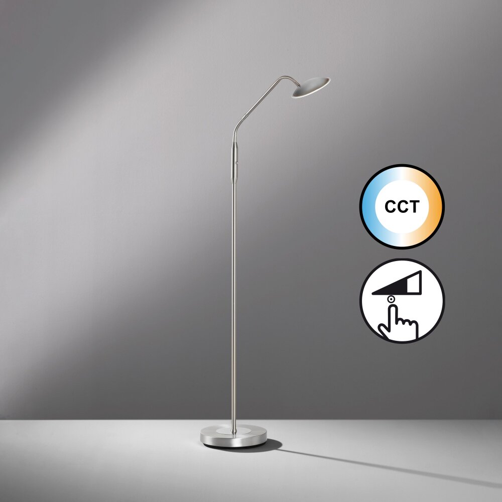 Fischer & Honsel Tallri Lampada da terra LED Nichel opaco, 1-Luce main product photo