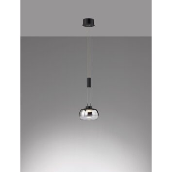 Fischer & Honsel Arosa Lampada a Sospensione LED Nero, 1-Luce