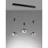 Fischer & Honsel Arosa Lampada a Sospensione LED Nero, 3-Luci