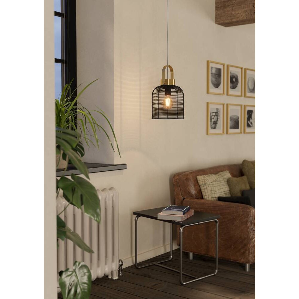 Eglo ROUNDHAM Lampadario a sospensione Ottone, Nero, 1-Luce main product photo
