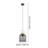 Eglo ROUNDHAM Lampadario a sospensione Ottone, Nero, 1-Luce