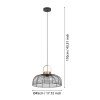 Eglo ROUNDHAM Lampadario a sospensione Ottone, Nero, 1-Luce