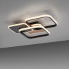 Leuchten-Direkt SEVENT Plafoniera LED Aspetto del legno, Nero, 1-Luce