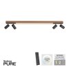 Paul Neuhaus PURE-LINES Plafoniera LED Antracite, Legno scuro, 5-Luci, Telecomando