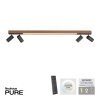 Paul Neuhaus PURE-LINES Plafoniera LED Antracite, Legno scuro, 5-Luci, Telecomando